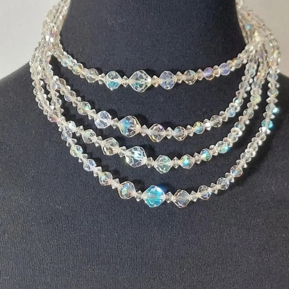 Vintage Aurora Borealis 4 Strand Necklace - Picture 11 of 11